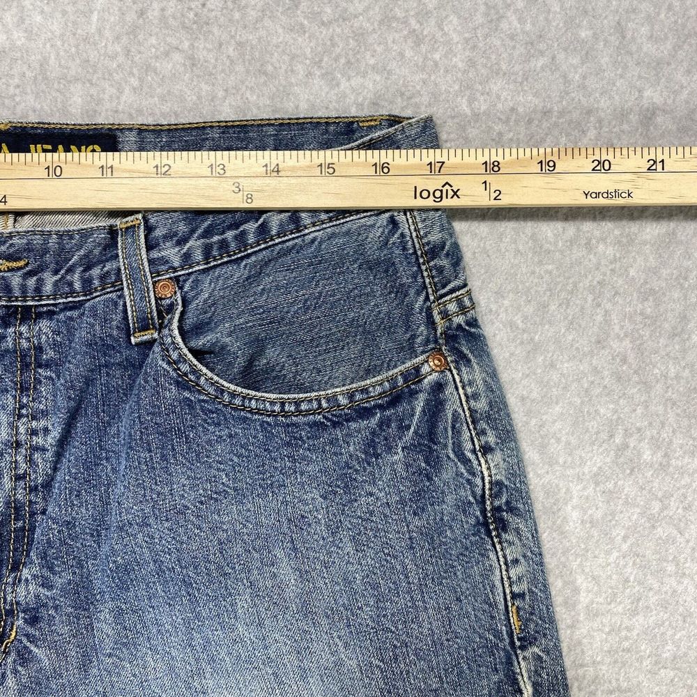 Nautica Jeans Mens 34x31 Classic Relaxed Straight Faded Distressed Denim Baggy - Picture 3 of 13